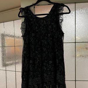 Joie - Navy Floral Print Silk Shift Dress - size S